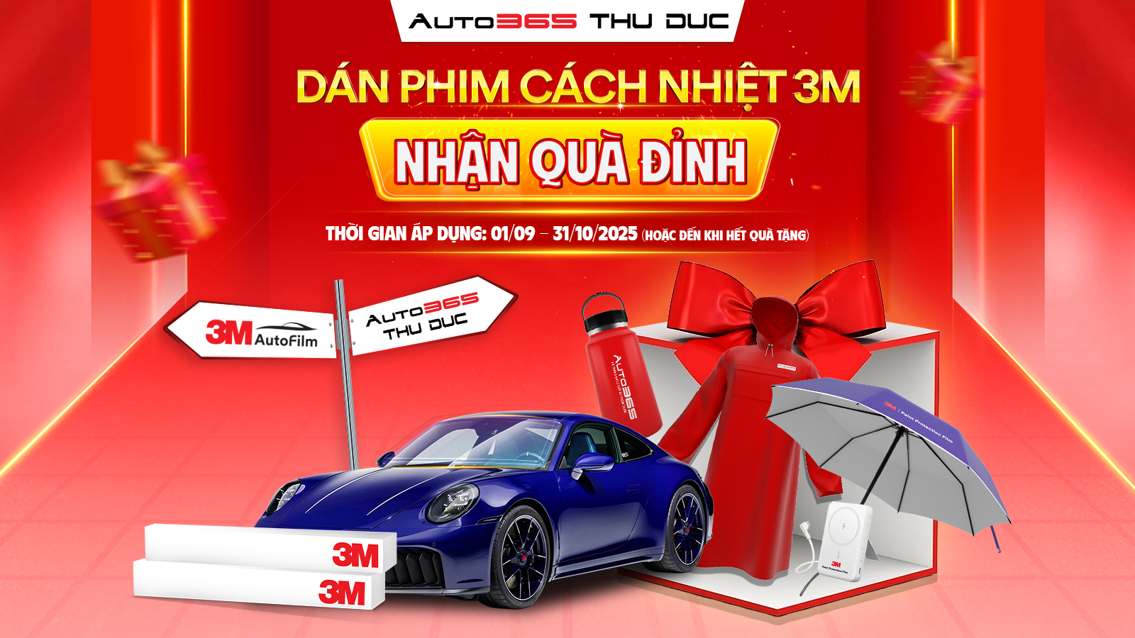 Dán phim cách nhiệt 3M - Nhận quà hấp dẫn tại Auto365 Thủ Đức